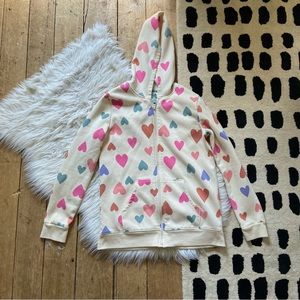 Cat & Jack Heart Hoodie Beige Multi Color XL